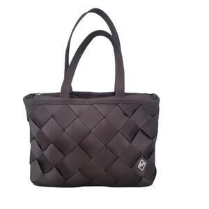 Maggie Bags Recycled Thick Seatbelt Webbing Tote Shoulder Bag‎ Brown Purple 13x9
